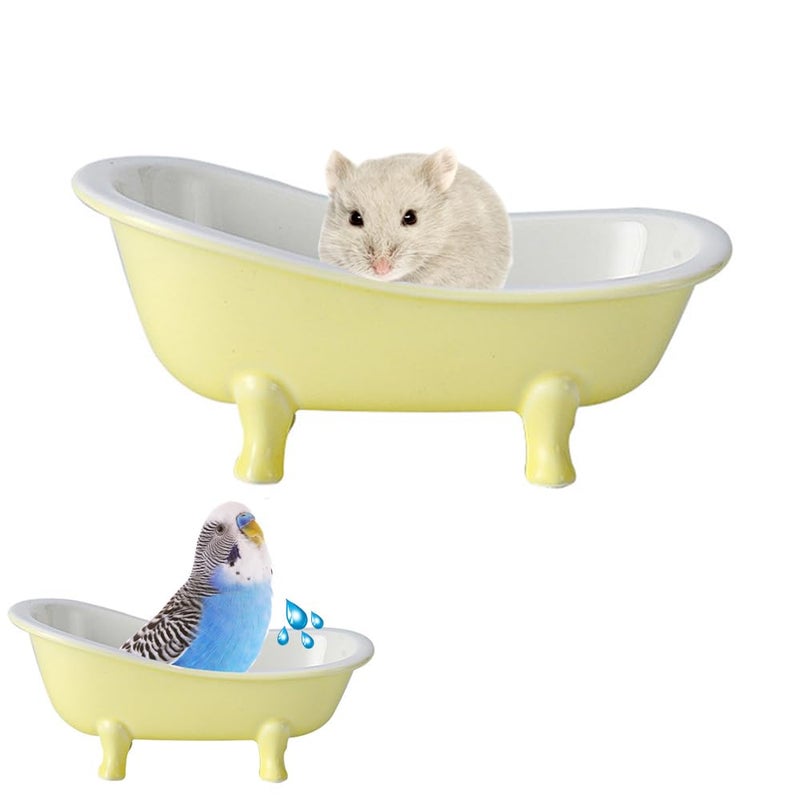 KnocKconK Summer Hamster Ceramic Bed Bathtub, Small Animal Ice Accessories Cage Hideout Toysï¼ŒBird Relax Habitat House, Sleep Pad Nest or Hamster, Food Bowl for Guinea Pigs/Squirrel/Chinchilla - Image 1